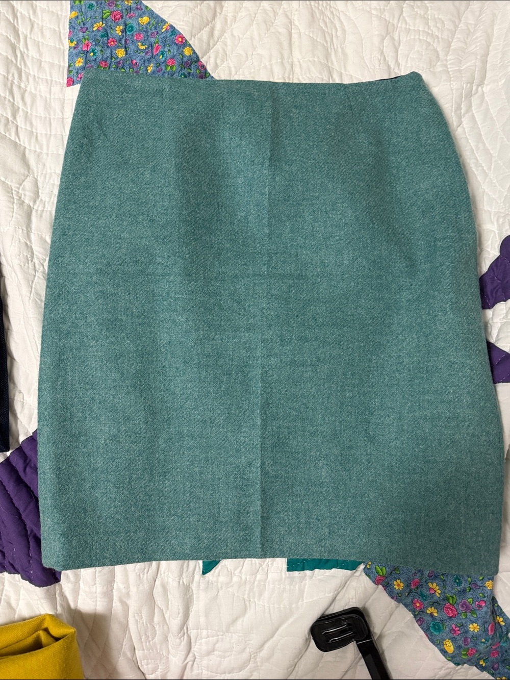 Boden 10 Medium Turquoise Wool British Tweed by Moon Skirt Zipper